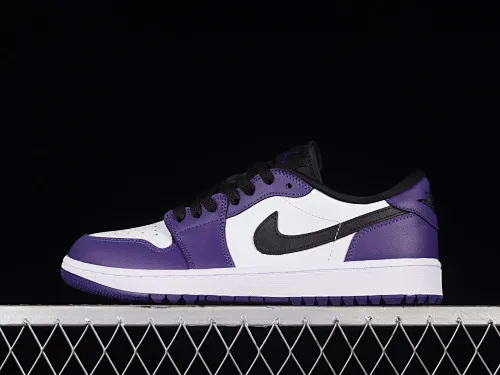 All categories Air Jordan Jordan series basketball shoes Air Jordan 1 Low G version pure original Air Jordan 1 Low Golf "White Purple" AJ1 Joe 1 new golf version white and purple color DD9315-105